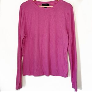 Bright pink ribbed long sleeve shirt